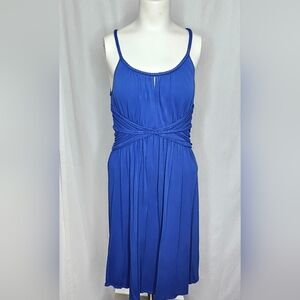 Max Studio Light Royal Blue Empire Waist Spaghetti Strap Dress Size M